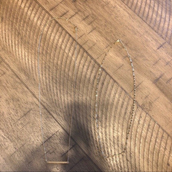 Layered Dainty Lace Chain and Skinny Bar Necklace - Picture 5 of 5